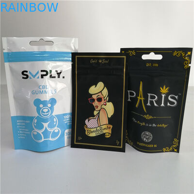 Gravure Printing Stand Up Bags Bau Bukti Untuk Sherbinskis Bacio Gelato Weed Leaf