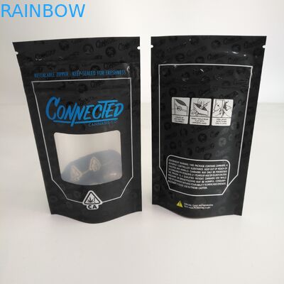 Zipper Tahan Bau Ditutup Kembali Zipper Stand Up Zipper Pouch Dengan Jendela Aluminium Di Dalam