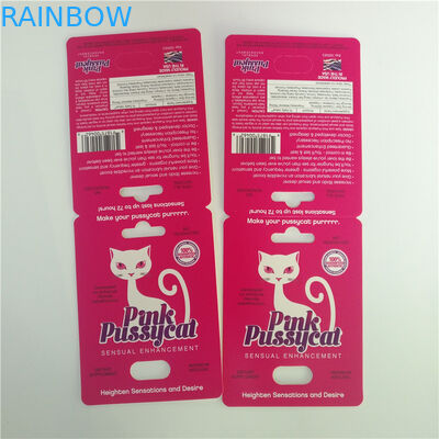 Efek UV Pink Pussycat Paper Cards Kapsul Blister Kemasan Dengan Wadah Peluru