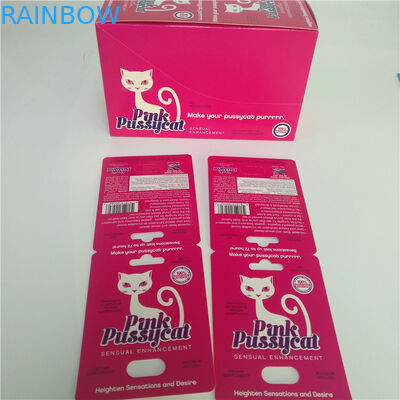 Efek UV Pink Pussycat Paper Cards Kapsul Blister Kemasan Dengan Wadah Peluru