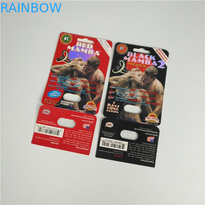 Premier ZEN Blister Pack Packaging Metallic Silver Paper Card Untuk Male Enhancer Capsule
