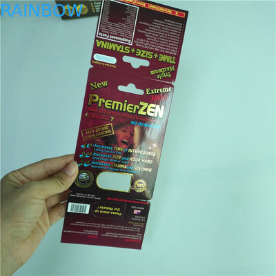 Premier ZEN Blister Pack Packaging Metallic Silver Paper Card Untuk Male Enhancer Capsule