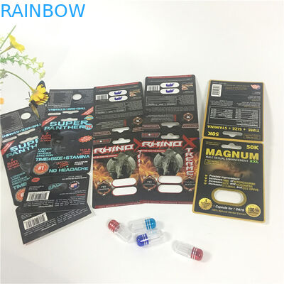 Man Sex Paper Blister Kartu Kemasan Burro 30000 60000 Single Double Hole Dengan Botol