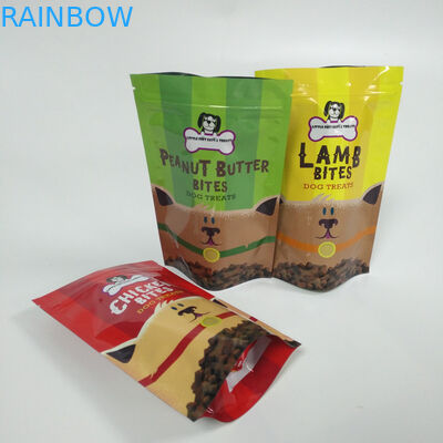 Digital Printing Stand Up Zipper Pouch Bags Makanan Hewan Kemasan Bahan Plastik