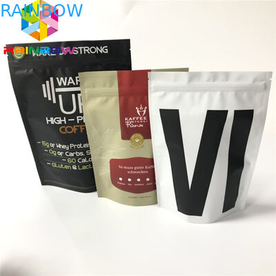 Reusable Gusseted Stand Up Pouch Kemasan Plastik Biodegradable Valve Coffee Bags