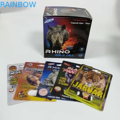 Rhino 69 Kapsul Pil Kartu Plastik Kemasan Blister Black Panther / Mamba / Rhino V7
