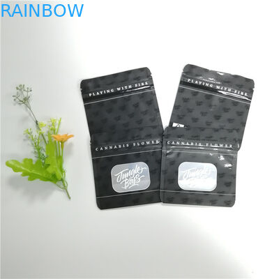 3.5g 28g Stand Up Zipper Pouch Bags Bau Bukti Disesuaikan Untuk Weed / Tobacco Leaf