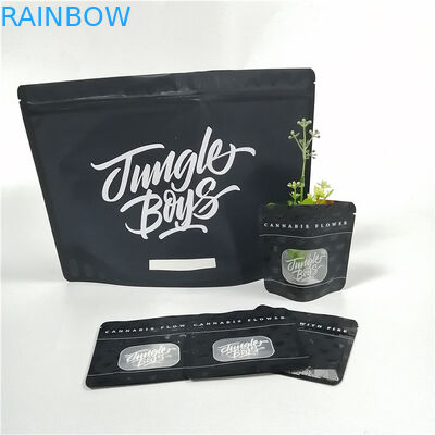 3.5g 28g Stand Up Zipper Pouch Bags Bau Bukti Disesuaikan Untuk Weed / Tobacco Leaf