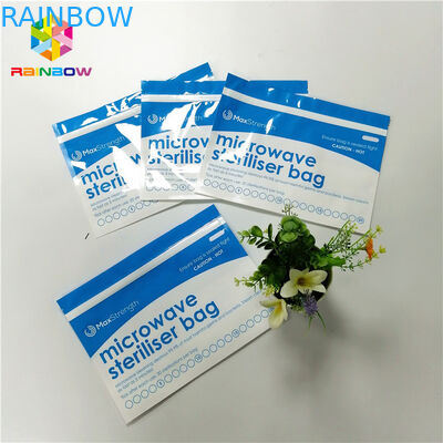 Sterilisasi Microwave Plastik Stand Up Zipper Pouch Bags Untuk Pengumpan / Botol Bayi