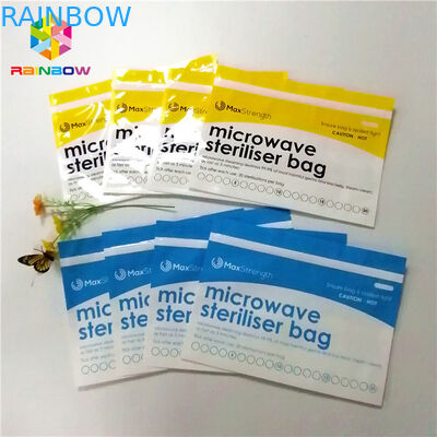 Sterilisasi Microwave Plastik Stand Up Zipper Pouch Bags Untuk Pengumpan / Botol Bayi