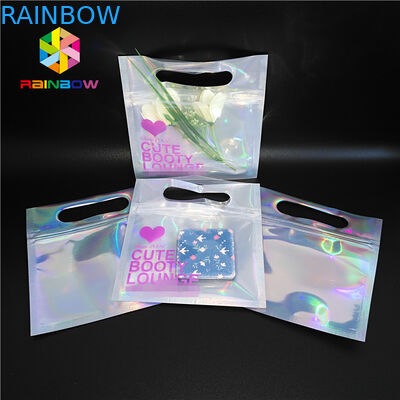 Bikini Garments Plastic Pouch Packaging Hologram Bahan 3d Stand Up Bag Dengan Zipper