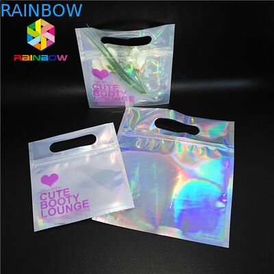 Bikini Garments Plastic Pouch Packaging Hologram Bahan 3d Stand Up Bag Dengan Zipper