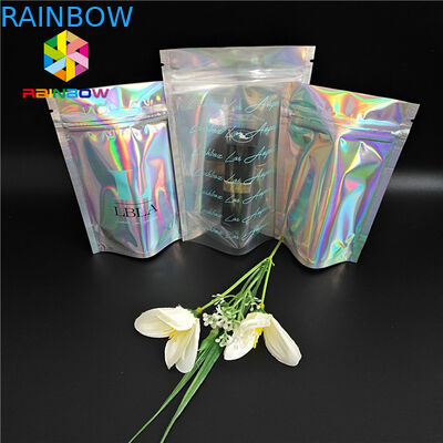 Mylar Hologram Zipper Tas Kertas Disesuaikan Untuk Produk Kosmetik Lem Bulu Mata