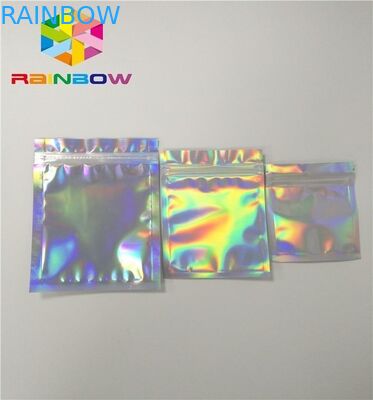 Plastik Stand Up Tas Kemasan Kosmetik Hologram Zipper Packing Ukuran Disesuaikan