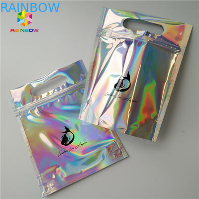 Gravure Printing Tas Kosmetik Plastik Bening Top Menangani Holographic Foil Untuk Pakaian / Sarung Tangan