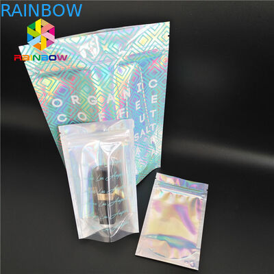 Gravure Printing Tas Kosmetik Plastik Bening Top Menangani Holographic Foil Untuk Pakaian / Sarung Tangan