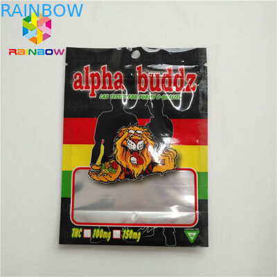 Kemasan Kantong Foil Pencetakan UV Bau Bukti Mylar Cookies Bags Resealable Stand-up Ziplock Foil Bags