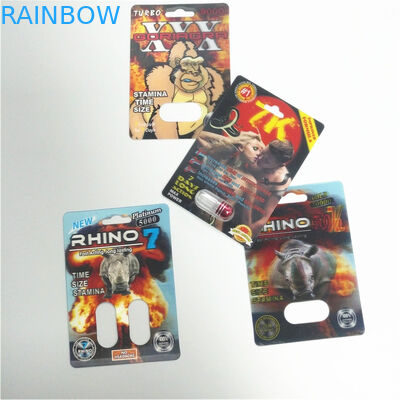 Durable Male Enhancement Pills Kemasan Rhino Series Kartu 3D Kapsul Blister Pack
