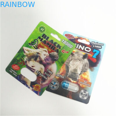 3d Holographic Effect Blister Card Packaging Dengan Gold Rhino Container Bullet