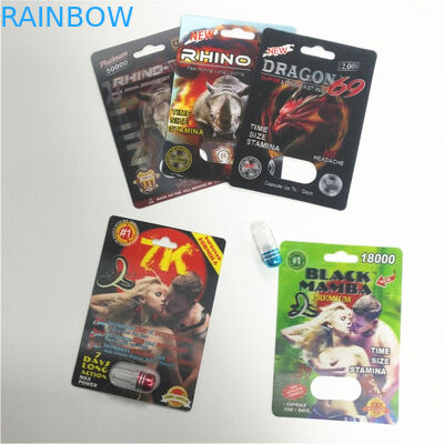 3d Holographic Effect Blister Card Packaging Dengan Gold Rhino Container Bullet