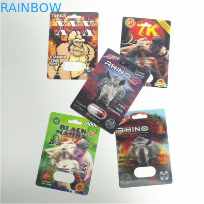 3d Holographic Effect Blister Card Packaging Dengan Gold Rhino Container Bullet