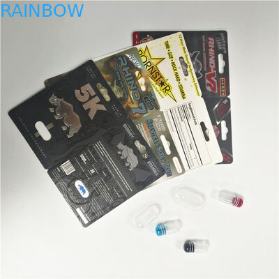 3d Holographic Effect Blister Card Packaging Dengan Gold Rhino Container Bullet