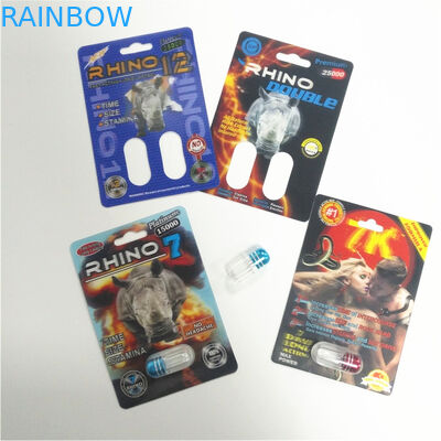 RHINO 69 Male Enhancement Pill Packaging 3d Paket Kartu Lenticular Ramah Lingkungan
