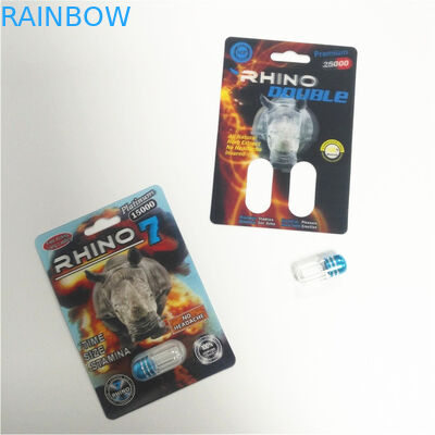 RHINO 69 Male Enhancement Pill Packaging 3d Paket Kartu Lenticular Ramah Lingkungan