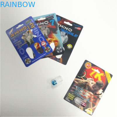 Custom RHINO 69 Male Enhancement Pill Packaging, 3d Lenticular Packaging Card