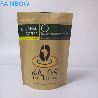 Daur Ulang Aluminium Foil Tea Bag Stand Up Pouch Warna Disesuaikan Dengan Reusable Zip Lock