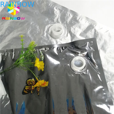 5L 10L Aluminium Foil Laminasi Spout Bags Kemasan Kustom Minyak Air Anggur Diterapkan