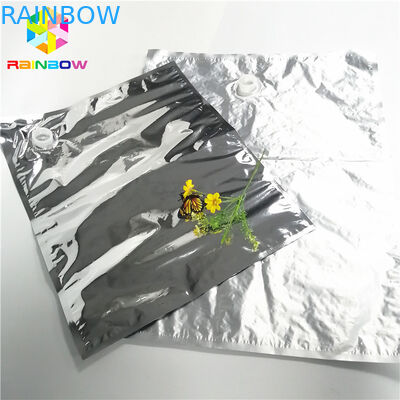 5L 10L Aluminium Foil Laminasi Spout Bags Kemasan Kustom Minyak Air Anggur Diterapkan