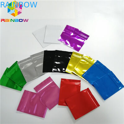 Glitter Flash Bintang Hologram Mylar Ziplock Bags Glossy Tiga Sisi Segel Masker Wajah Kemasan