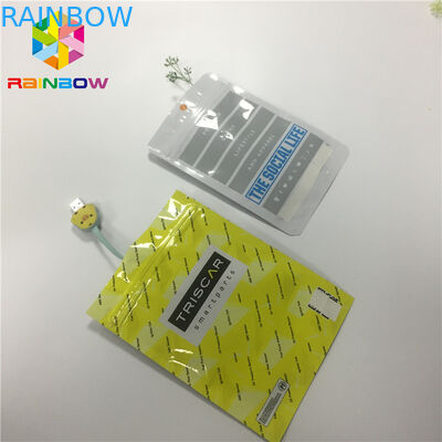 Tas Kemasan Foil Panas Sealed Pencetakan Kustom Satu Sisi Jelas Transparan Ditutup Kembali