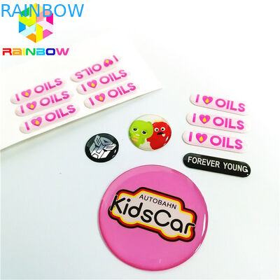 Waterproof Self Adhesive Sticker 3D Epoxy Kubah Logam Logo Cetak Kustom