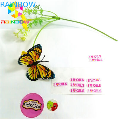 Waterproof Self Adhesive Sticker 3D Epoxy Kubah Logam Logo Cetak Kustom