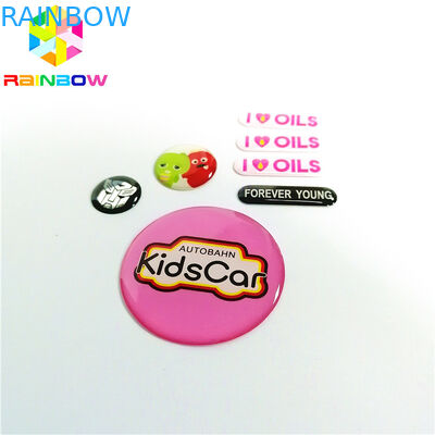 Waterproof Self Adhesive Sticker 3D Epoxy Kubah Logam Logo Cetak Kustom