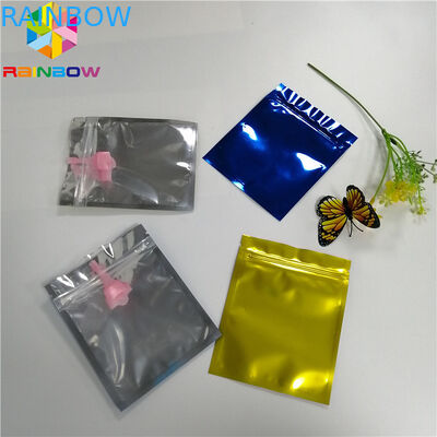 Hologram Foil Pouch Kemasan Heat Seal Star Flash Mylar Plastic Three Side Seal Zipper Bag