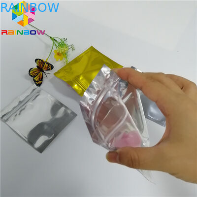 Hologram Foil Pouch Kemasan Heat Seal Star Flash Mylar Plastic Three Side Seal Zipper Bag