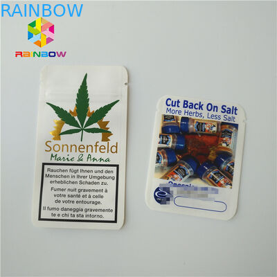 Kertas Kraft Weed Bags Foil Pouch Kemasan Ziplock Aluminium Foil Untuk 1/4 Gram Powder