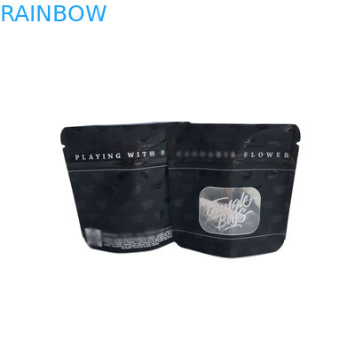 Matte Hitam Permukaan Kantong Plastik Tempat Kemasan UV Transparan Jendela Depan Bening