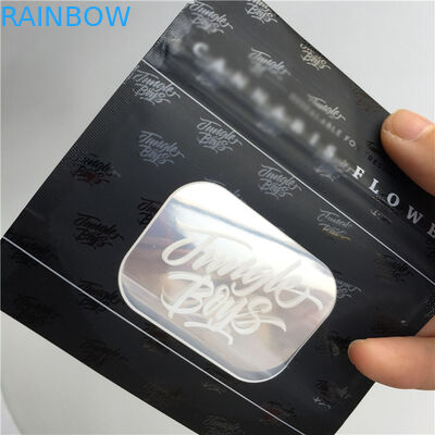 Matte Hitam Permukaan Kantong Plastik Tempat Kemasan UV Transparan Jendela Depan Bening