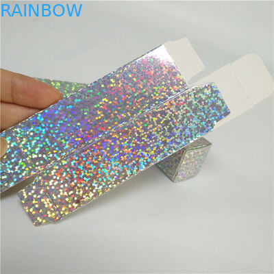 Kemasan Kotak Kertas Holographic Ukuran Paket Kosmetik 2.5x2.5x8.5cm Untuk Lip Gloss