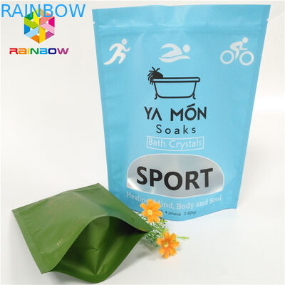Clear Window Matte Kantong Plastik Kemasan Aluminium Foil Crystal Bath Salt Heat Sealing