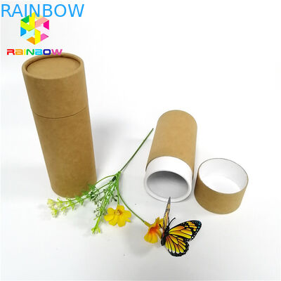 Brown Composite Push Up Paper Tube Kemasan Offset Printing Untuk Alat Berkebun