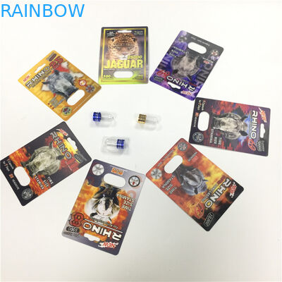 RHINO 8/11/25 Tampilan Blister Card Packing Laki-laki Peningkatan Kinerja Pil 3d Kontainer Kosong