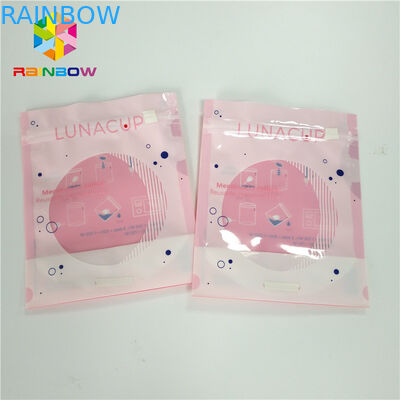 Cup Menstrual Stand Up Pouch Panas Sealed Microwave Sterilizer Bag Dengan Angin Bening
