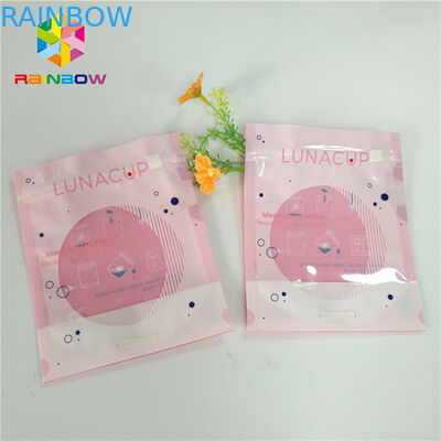 Cup Menstrual Stand Up Pouch Panas Sealed Microwave Sterilizer Bag Dengan Angin Bening