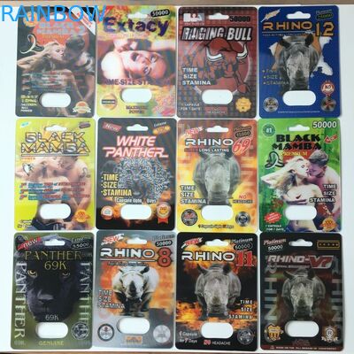 Kemasan Kartu Kertas Daur Ulang Panther Rhino 25k Male Enhancement Pill Pack