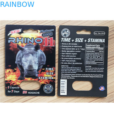 Kemasan Kartu Kertas Daur Ulang Panther Rhino 25k Male Enhancement Pill Pack